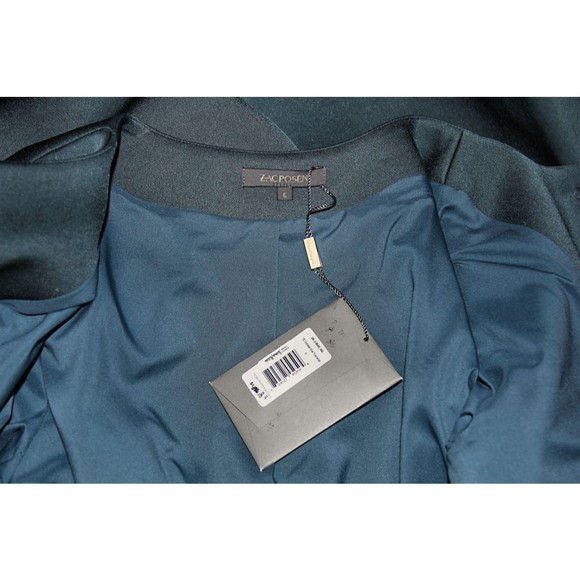NWT ZAC POSEN Teal Blue Beaded Sequin Rhinestone Jacket Coat 6 - Picture 7 of 7